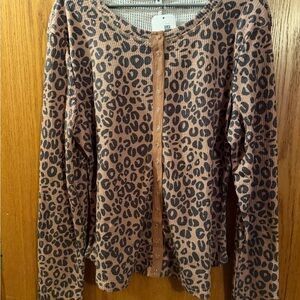 Blakeley Leopard Print snap-Up Cardigan size 1X. New with tags.